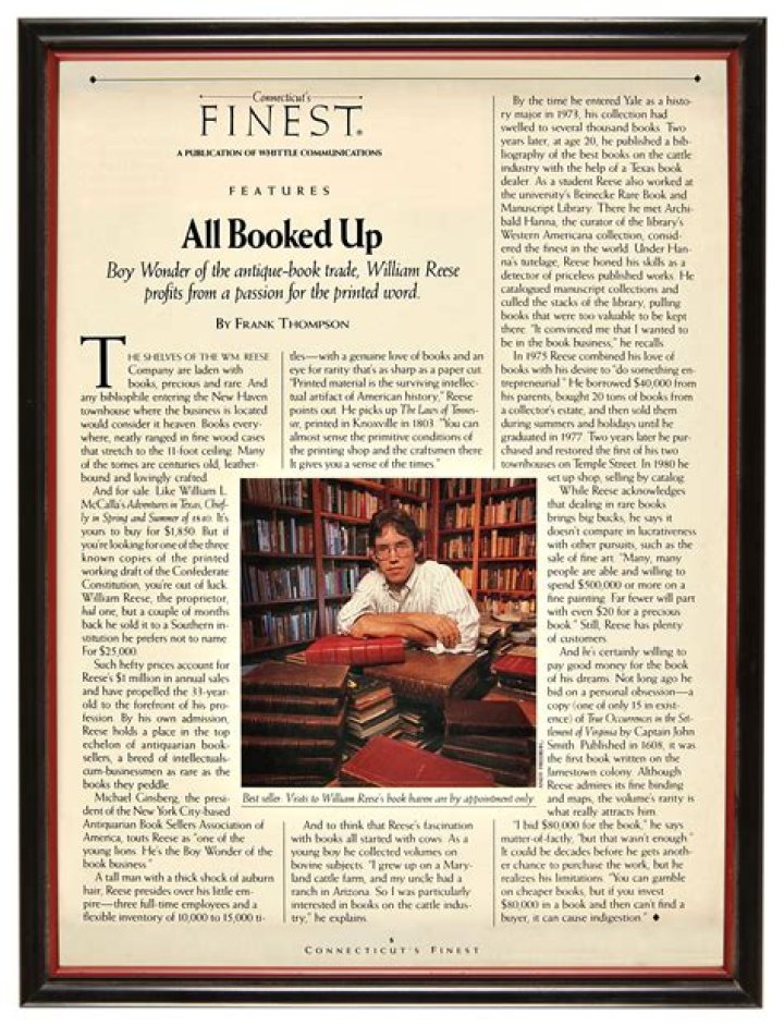 
Bookseller William Reese Obituary- CBS Sunday Details On Auction Of His Collection 