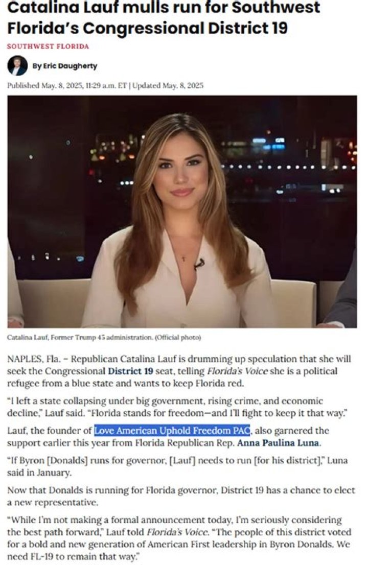 Catalina Lauf Wiki/Bio, Age, Congress, Parents, Boyfriend, Illinois, Website and School