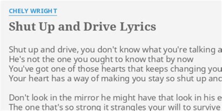 Chely Wright’s
Shut Up And Drive Lyrics