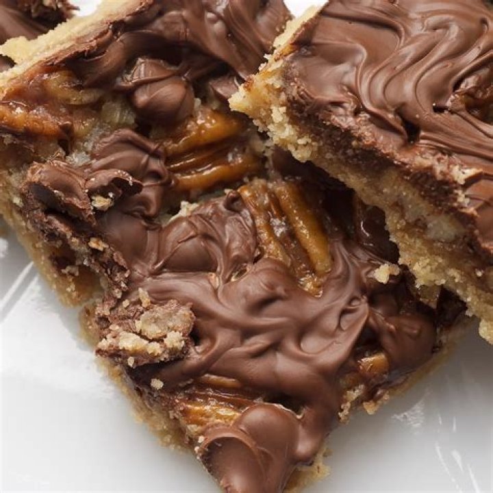 Chocolate Caramel Pecan Bars - Celebrating Sweets