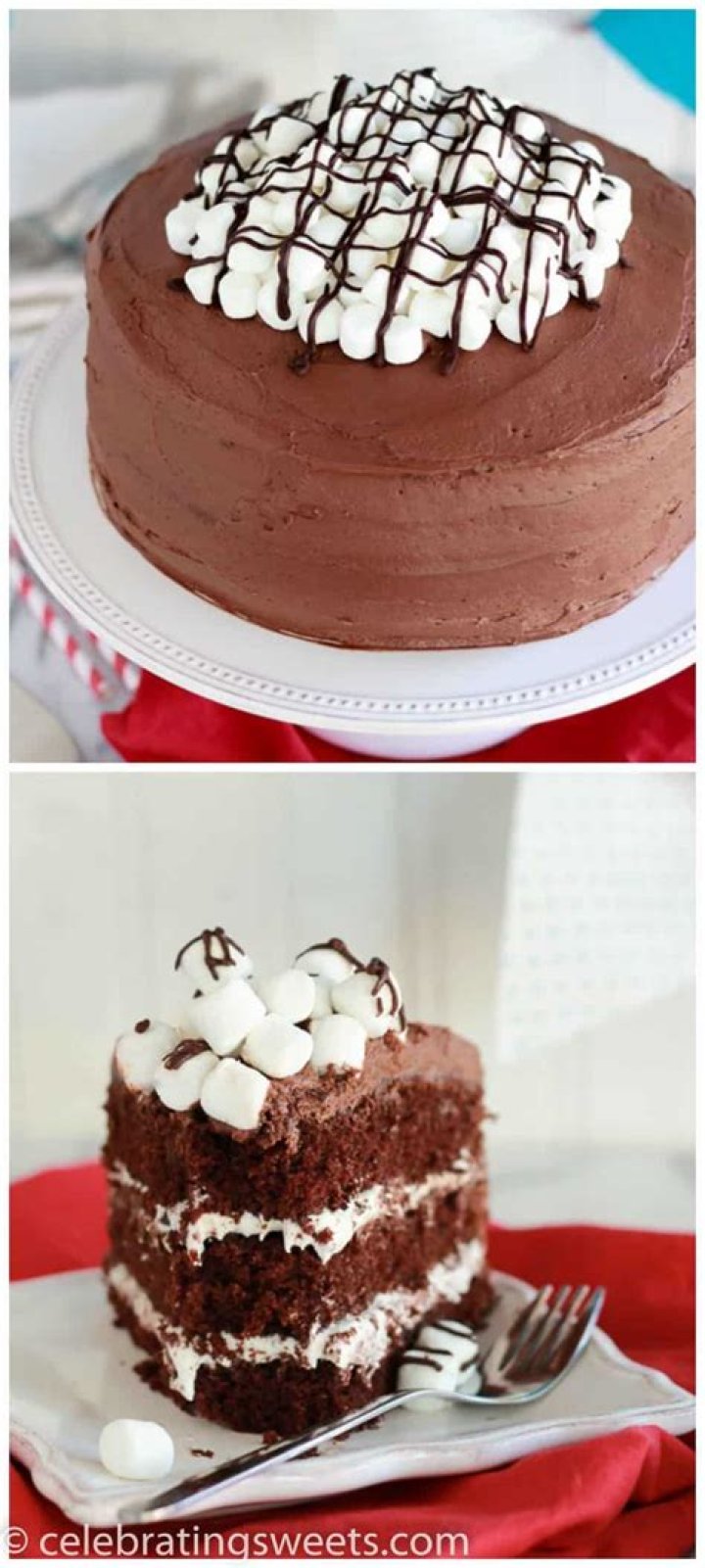 Chocolate Marshmallow Cake - Celebrating Sweets