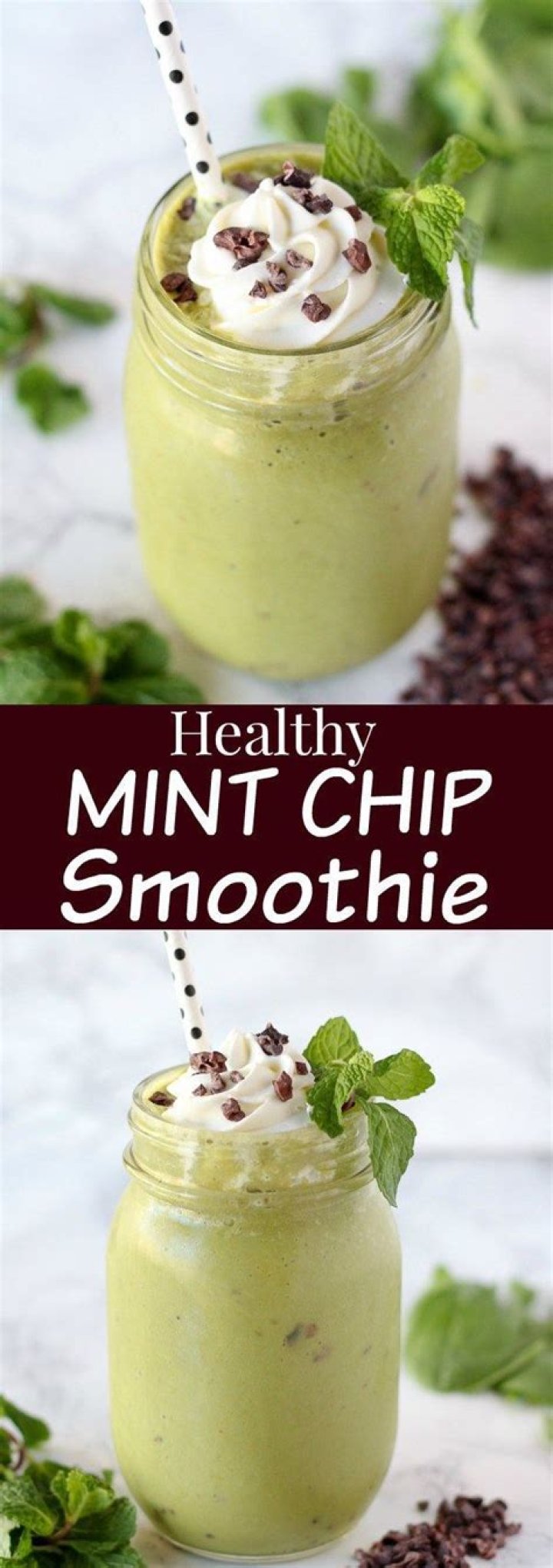 Healthy Mint Chocolate Chip Smoothie