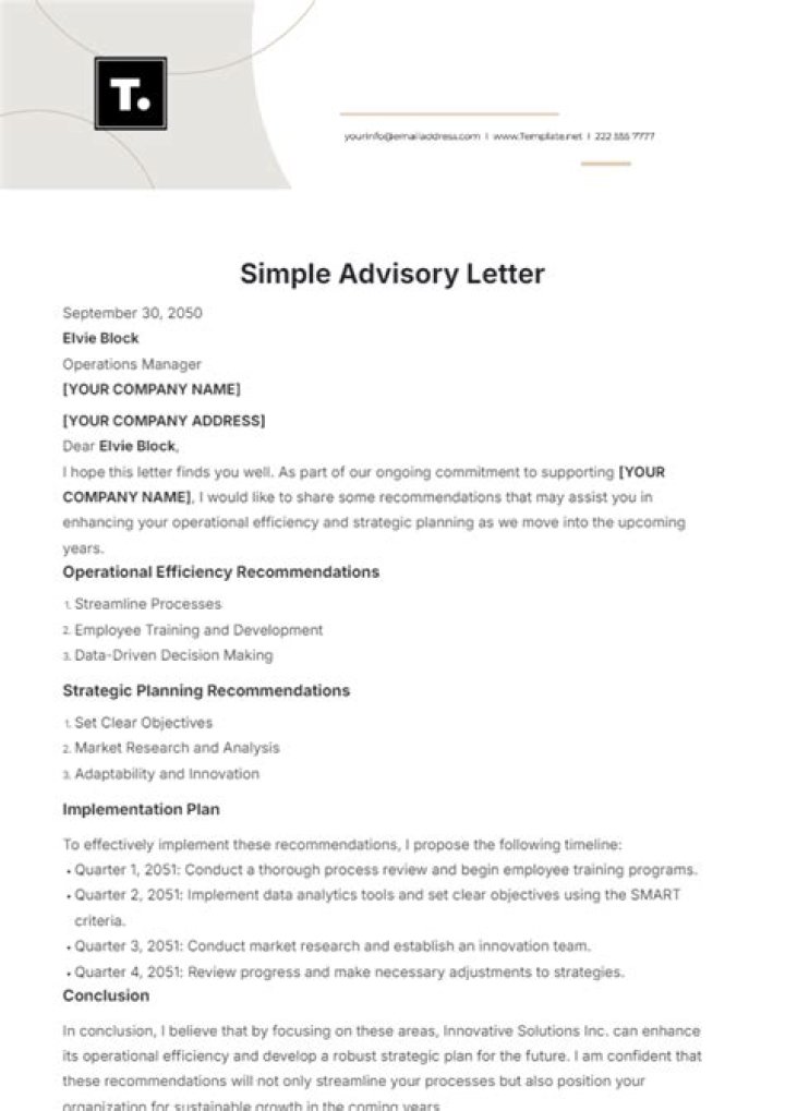 How to write advisory note