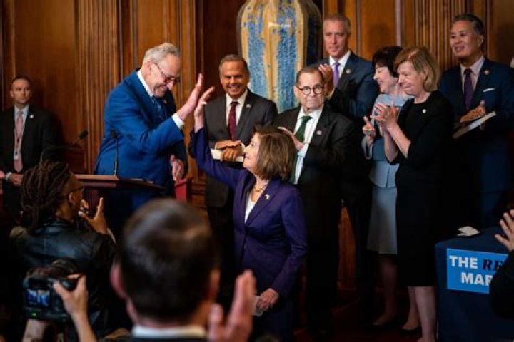 
Nancy Pelosi and Chuck Schumer Celebrate After Congress Passes Historic Respect for Marriage Act 