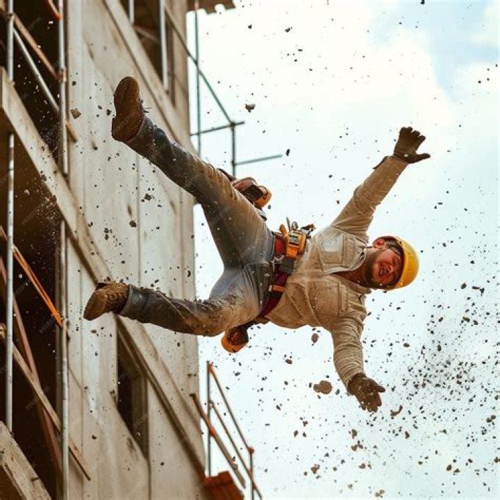 What happens to a body falling from a building