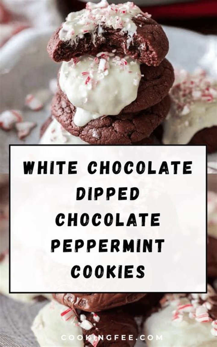White Chocolate-Dipped Peppermint Cookies - Celebrating Sweets