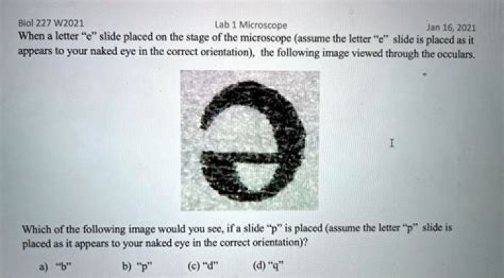 Why does the letter e flip under a microscope